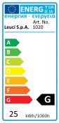 Energy label klot E14 25W 1020
