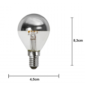 LED-lampa E14 Toppförspeglad Silver