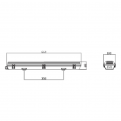 Led armatur ritning 600mm